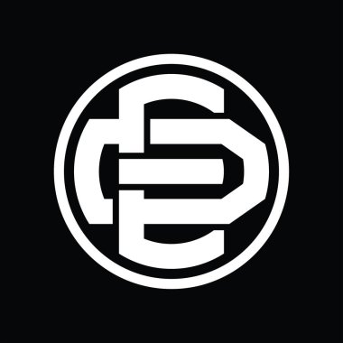 Üst üste binen stil vintage dizayn şablonuna sahip ED logo monogramı
