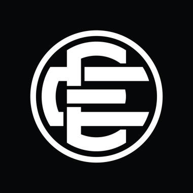 Üst üste binen stil vintage tasarım şablonuna sahip AK logo monogramı