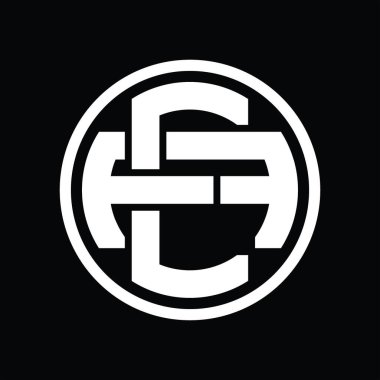 Üst üste binen stil vintage tasarım şablonuna sahip EA Logo monogramı