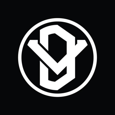 Üst üste binen stil vintage tasarım şablonuyla DV logo monogramı