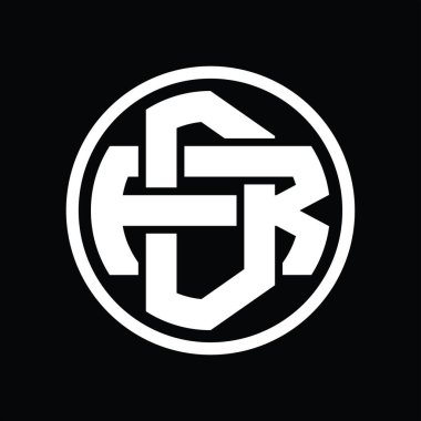 Üst üste binen stil vintage tasarım şablonuyla DR Logo monogramı