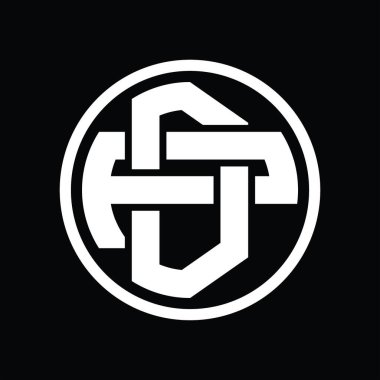 Üst üste binen stil vintage tasarım şablonuna sahip DP Logo monogramı