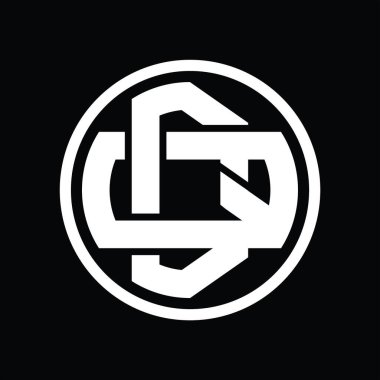 Üst üste binen stil vintage tasarım şablonuyla DQ Logo monogramı