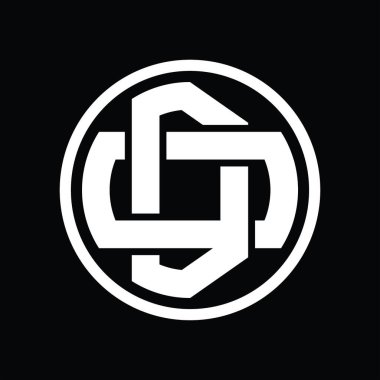 Üst üste binen stil vintage tasarım şablonuna sahip DO logosu monogramı