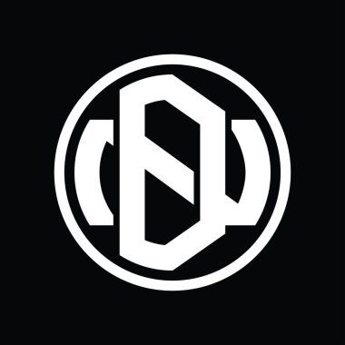 Üst üste binen stil vintage tasarım şablonuyla DN Logo monogramı