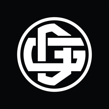 Üst üste binen stil vintage tasarım şablonuyla DG Logo monogramı