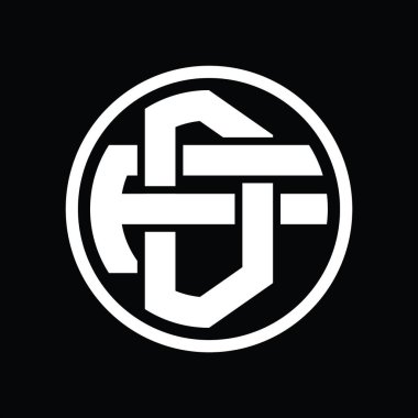 Üst üste binen stil vintage tasarım şablonuyla DF Logo monogramı