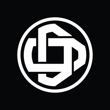 Üst üste binen stil vintage tasarım şablonu ile DD Logo monogramı