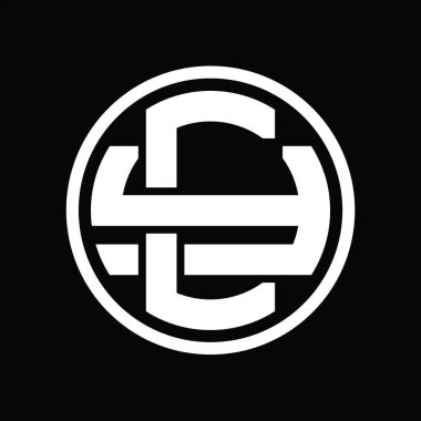 Üst üste binen stil vintage tasarım şablonu ile CY Logo monogramı