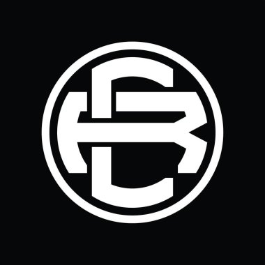 Üst üste binen stil vintage tasarım şablonuyla CR Logo monogramı