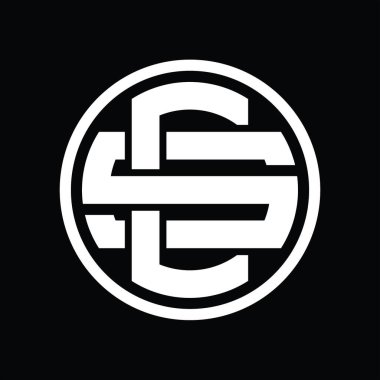 Üst üste binen stil vintage tasarım şablonu ile CS Logo monogramı