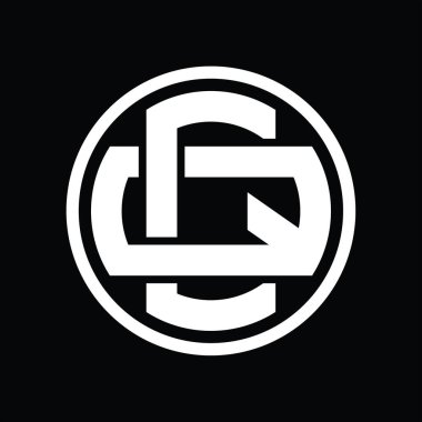 Üst üste binen stil vintage tasarım şablonu ile CQ Logo monogramı