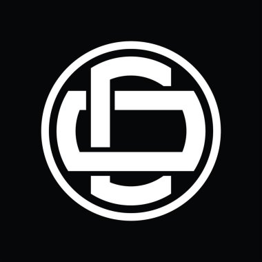 Üst üste binen stil vintage tasarım şablonuyla CO Logo monogramı