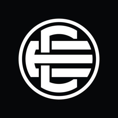 Üst üste binen stil vintage tasarım şablonuna sahip CE logo monogramı
