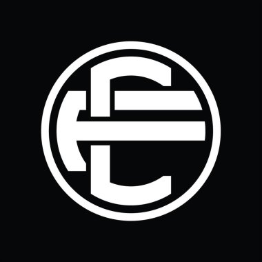 Üst üste binen stil vintage tasarım şablonu ile CF Logo monogramı