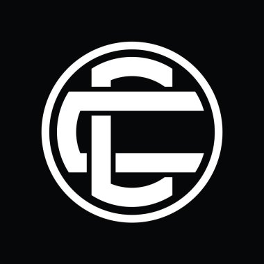Üst üste binen stil vintage tasarım şablonu ile CC Logo monogramı