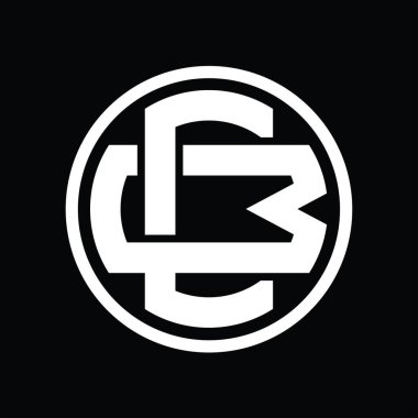 Üst üste binen stil vintage tasarım şablonu ile CB Logo monogramı