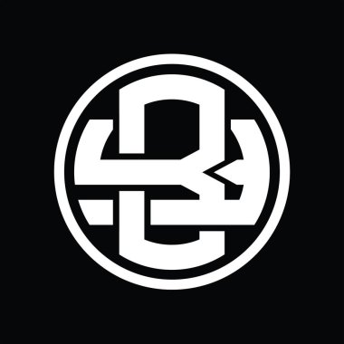 Üst üste binen stil vintage tasarım şablonuyla logo monogramı