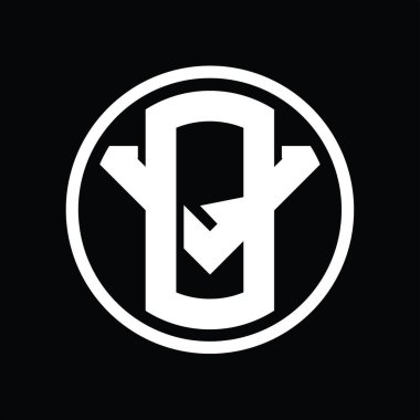 Üst üste binen stil vintage tasarım şablonu ile BV Logo monogramı