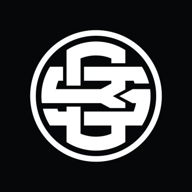 Üst üste binen stil vintage tasarım şablonuyla BS Logo monogramı