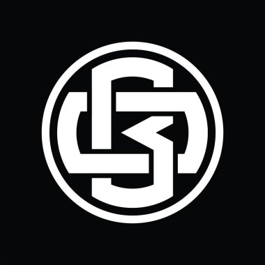 Üst üste binen stil vintage dizayn şablonuyla BO Logo monogramı