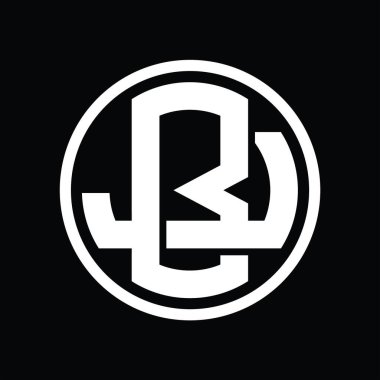 Üst üste binen stil vintage tasarım şablonuyla BJ Logo monogramı