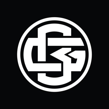 Üst üste binen stil vintage tasarım şablonu ile BG Logo monogramı