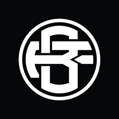 Üst üste binen stil vintage tasarım şablonu ile BF Logo monogramı