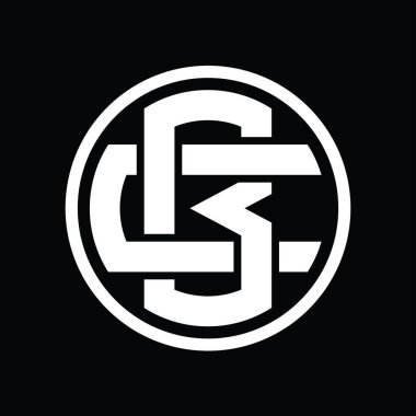 Üst üste binen stil vintage tasarım şablonuyla BC Logo monogramı