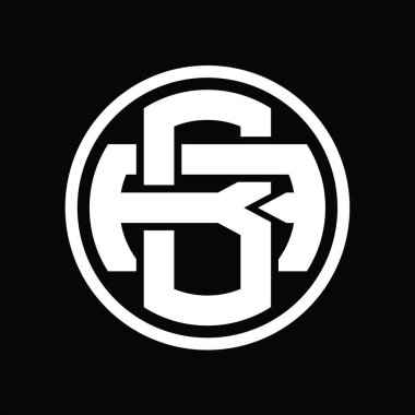 Üst üste binen stil vintage tasarım şablonuna sahip BA logo monogramı