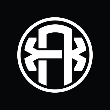 Üst üste binen stil vintage tasarım şablonuyla AX Logo monogramı