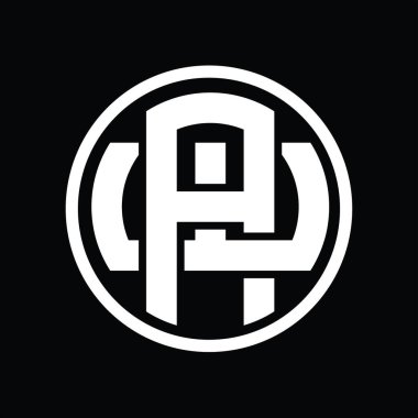 Üst üste binen stil vintage tasarım şablonuyla AW Logo monogramı