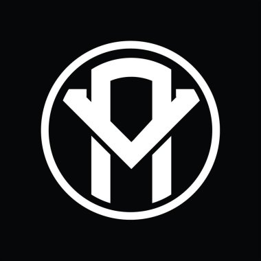 Üst üste binen stil vintage tasarım şablonuna sahip AV logo monogramı