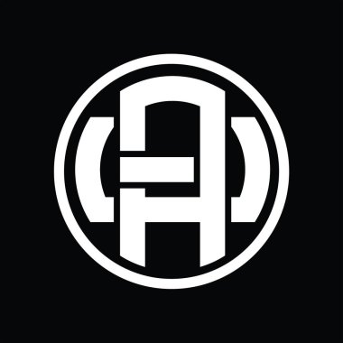 Üst üste binen stil vintage tasarım şablonuyla AU Logo monogramı