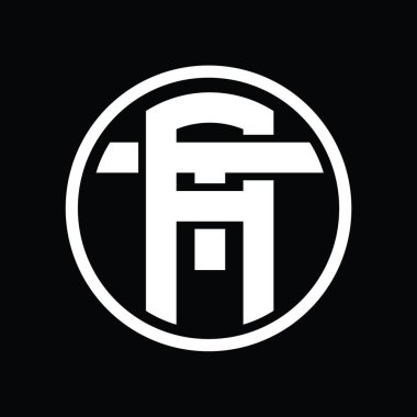 Üst üste binen stil vintage tasarım şablonuyla AT Logo monogramı