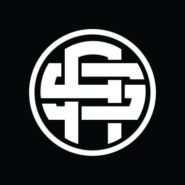 Üst üste binen stil vintage tasarım şablonuyla AS Logo monogramı