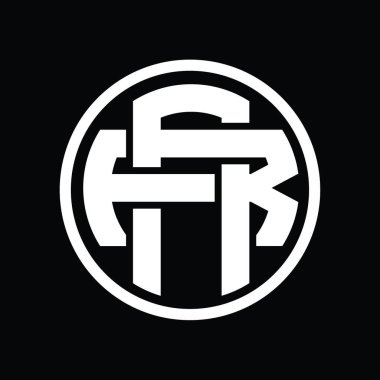 Üst üste binen stil vintage tasarım şablonuyla AR Logo monogramı