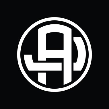 Üst üste binen stil vintage tasarım şablonu ile AJ Logo monogramı
