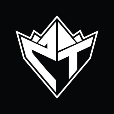 Soyut şekil tasarım şablonlu ZT Logo monogramı