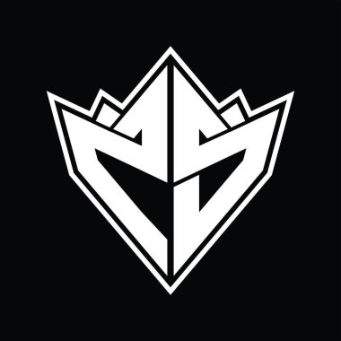 Soyut şekil tasarım şablonlu ZS Logo monogramı