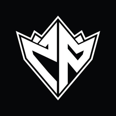Soyut şekil tasarım şablonlu ZP Logo monogramı