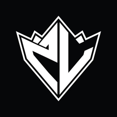 Soyut şekil tasarım şablonlu ZL logo monogramı