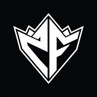 Soyut şekil tasarım şablonlu ZF Logo monogramı