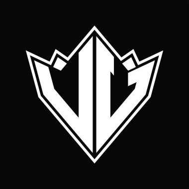 Soyut şekil tasarım şablonlu VU Logo monogramı