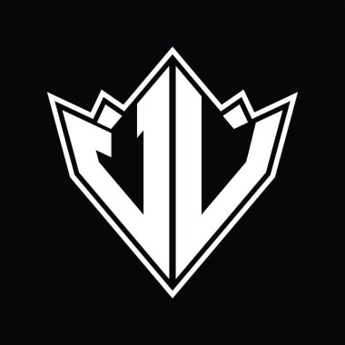 Soyut şekil tasarım şablonlu UV logo monogramı