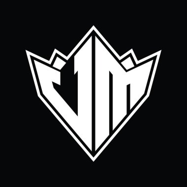 Soyut şekil tasarım şablonlu UM logo monogramı