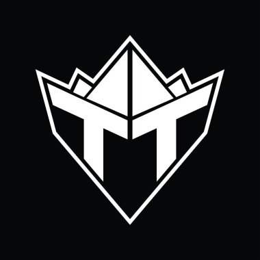 Soyut şekil tasarım şablonlu TT Logo monogramı