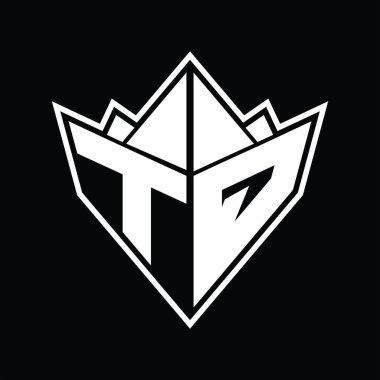 Soyut şekil tasarım şablonlu TQ logo monogramı