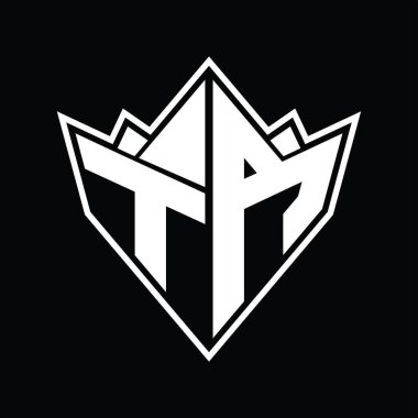 Soyut şekil tasarım şablonlu TR logo monogramı