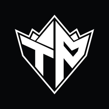 Soyut şekil tasarım şablonlu TP Logo monogramı